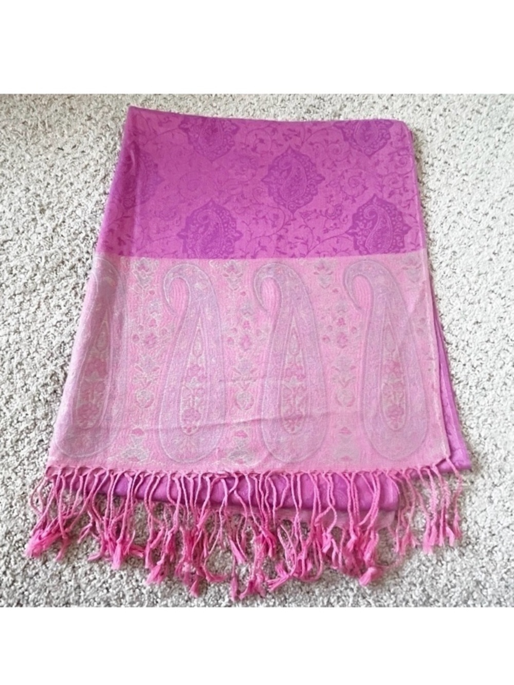 Pink Paisley Pashmina Scarf Shawl Wrap Soft Purple Burgundy Feminine Love Art